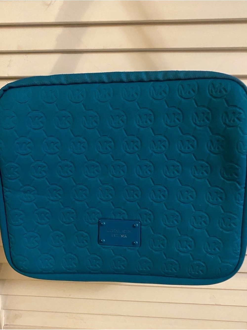 Michael Kors Teal Embossed MK Tablet Sleeve